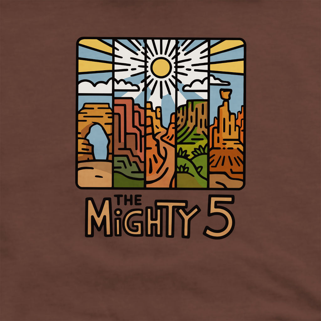 The Mighty 5 Crewneck Sweatshirt Adventure and Outdoors Themed Sweatshirt