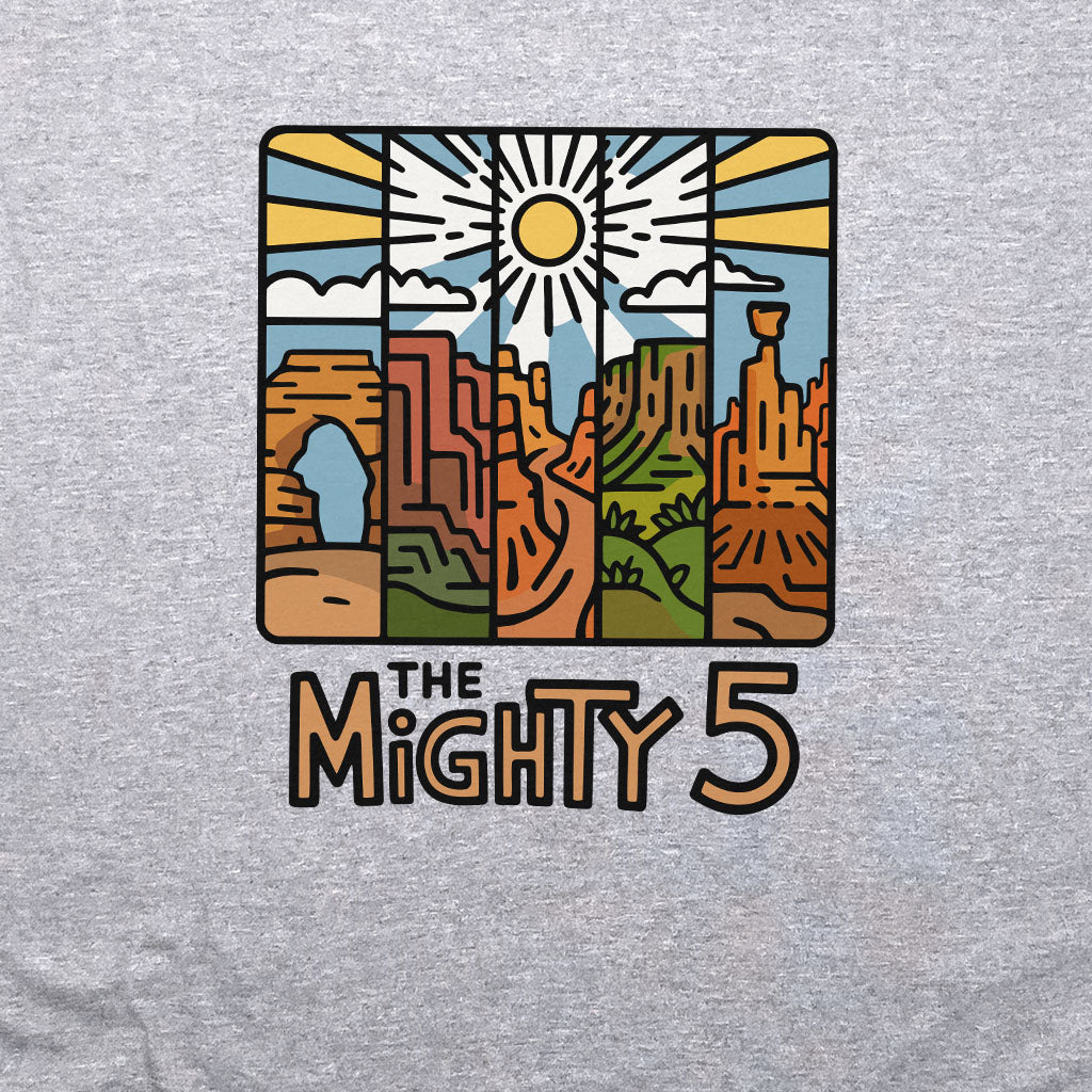 The Mighty 5 Crewneck Sweatshirt Adventure and Outdoors Themed Sweatshirt