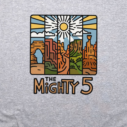 The Mighty 5 Crewneck Sweatshirt Adventure and Outdoors Themed Sweatshirt