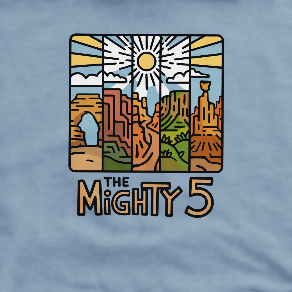 The Mighty 5 Crewneck Sweatshirt Adventure and Outdoors Themed Sweatshirt