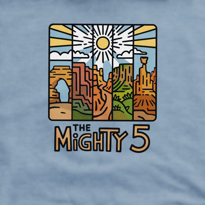 The Mighty 5 Crewneck Sweatshirt Adventure and Outdoors Themed Sweatshirt
