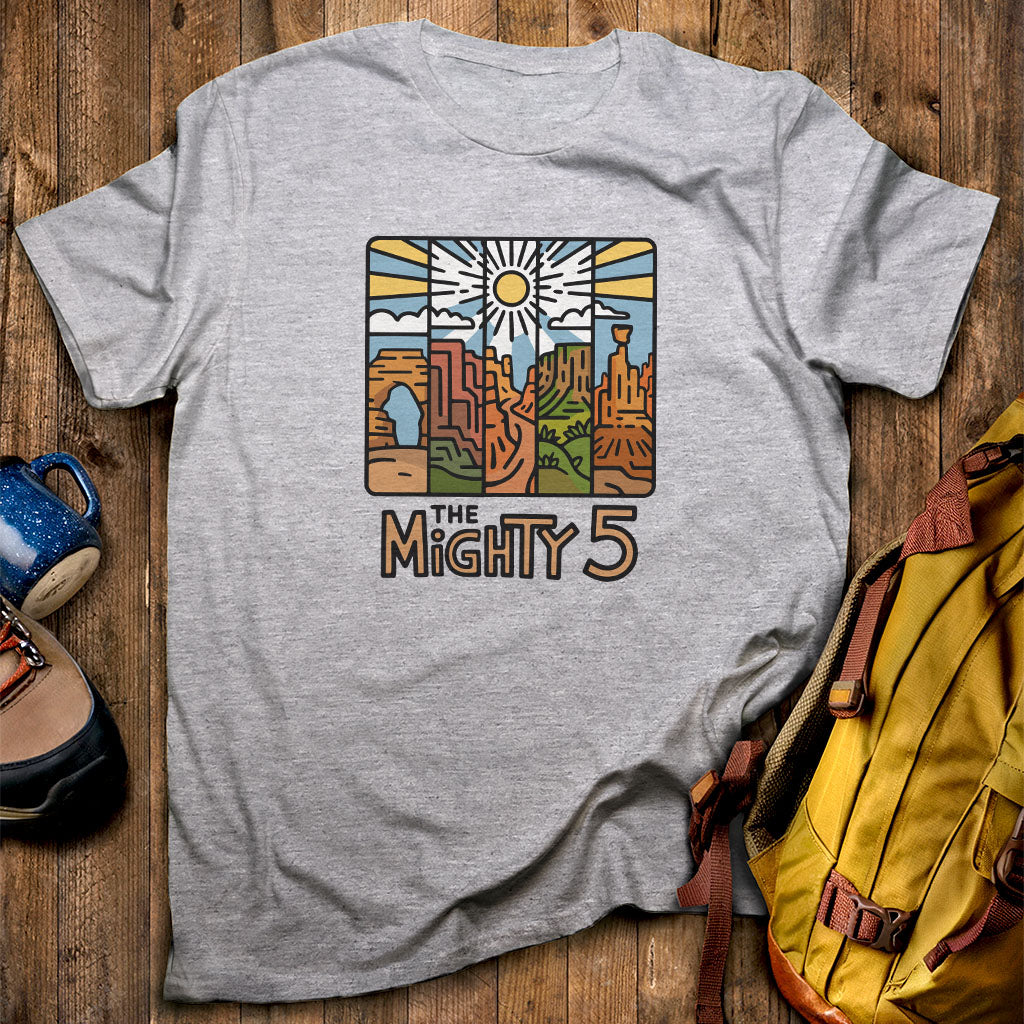 The Mighty 5 T-Shirt Sport Grey Adventure and Outdoors Themed T-Shirt