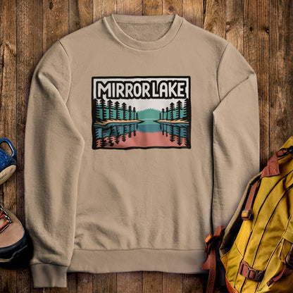 Mirror Lake Crewneck Sweatshirt Sand Adventure and Outdoors Themed Sweatshirt