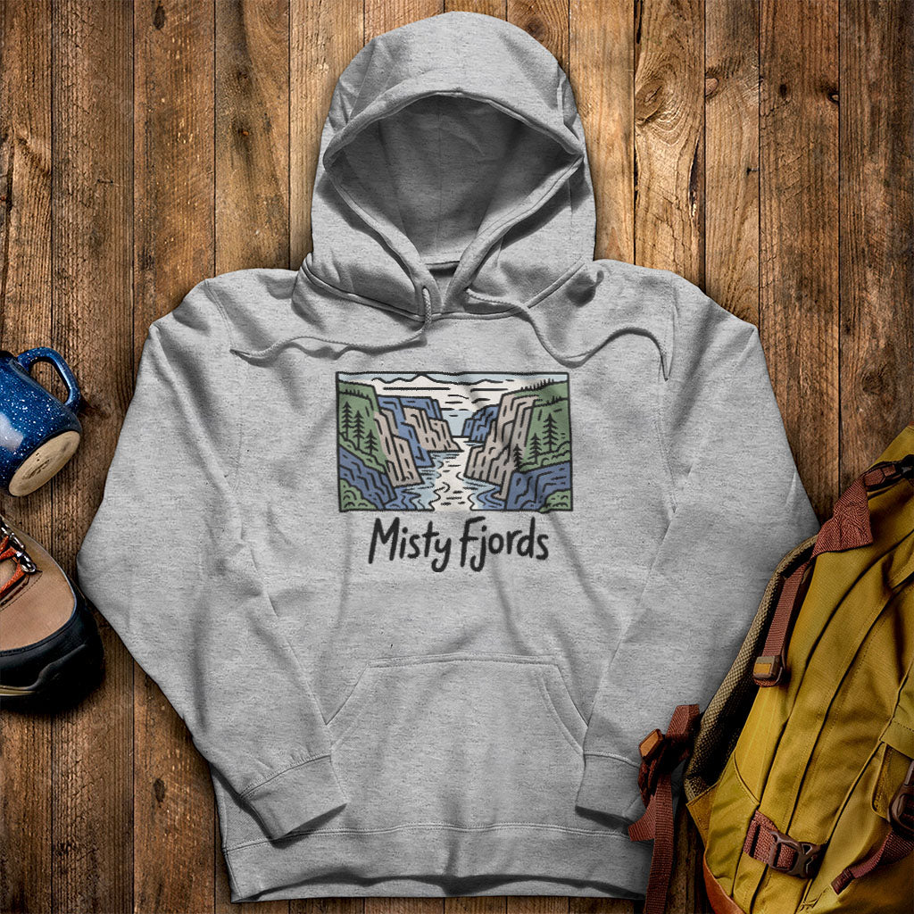 Misty Fjords National Monument Hoodie Sport Grey Adventure and Outdoors Themed Hoodie