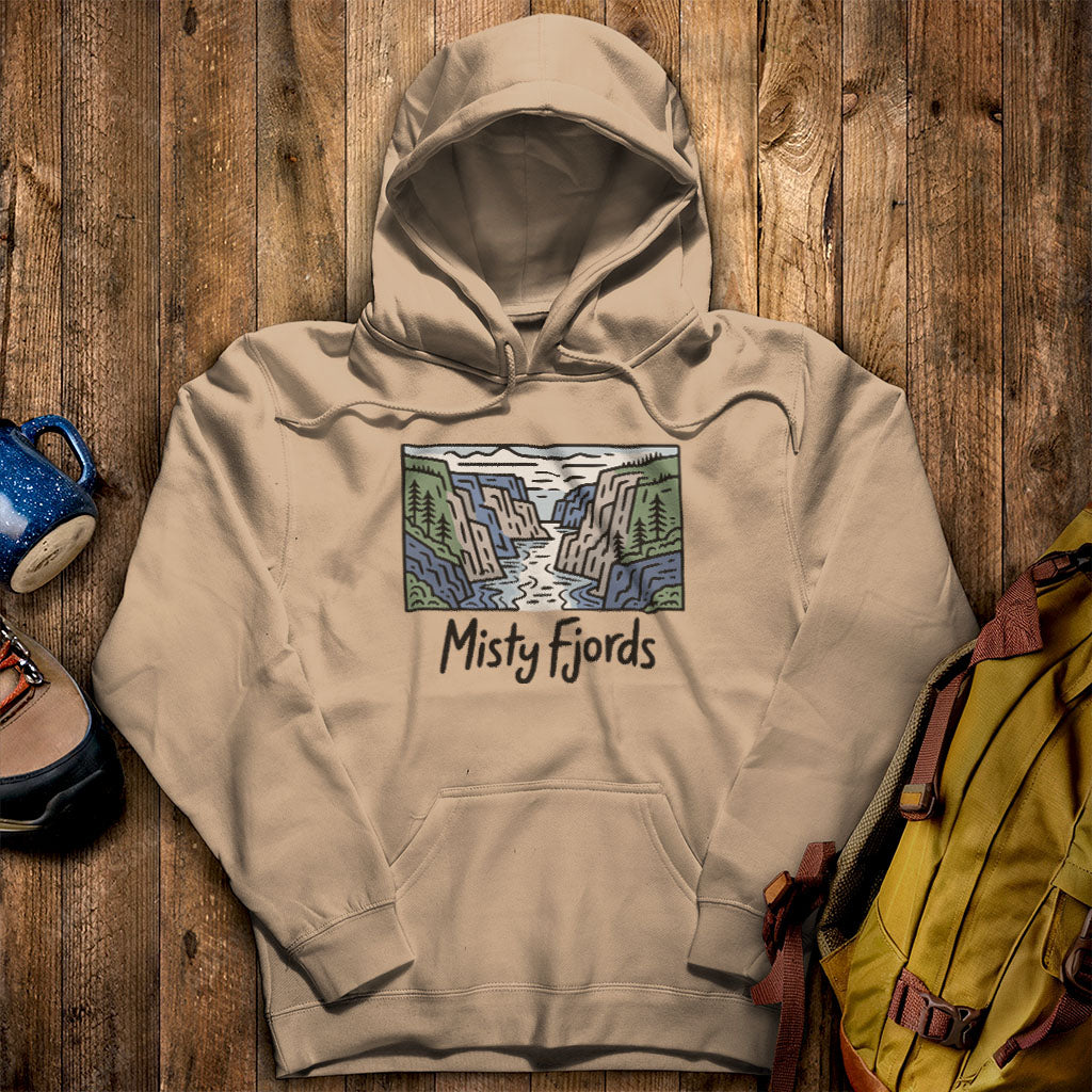 Misty Fjords National Monument Hoodie Sand Adventure and Outdoors Themed Hoodie