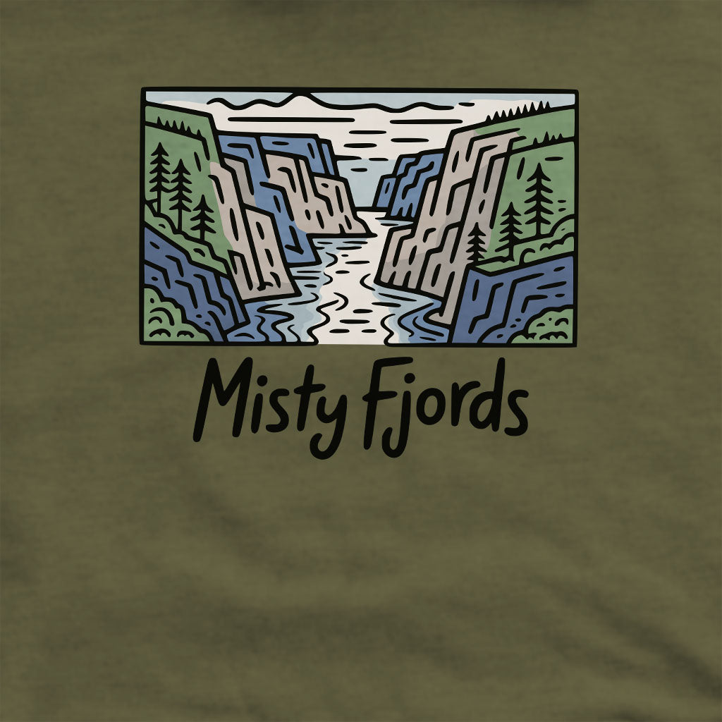 Misty Fjords National Monument Crewneck Sweatshirt Adventure and Outdoors Themed Sweatshirt