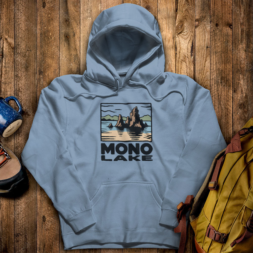 Mono Lake Hoodie Stone Blue Adventure and Outdoors Themed Hoodie