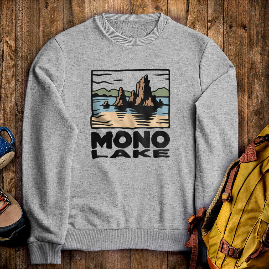 Mono Lake Crewneck Sweatshirt Sport Grey Adventure and Outdoors Themed Sweatshirt