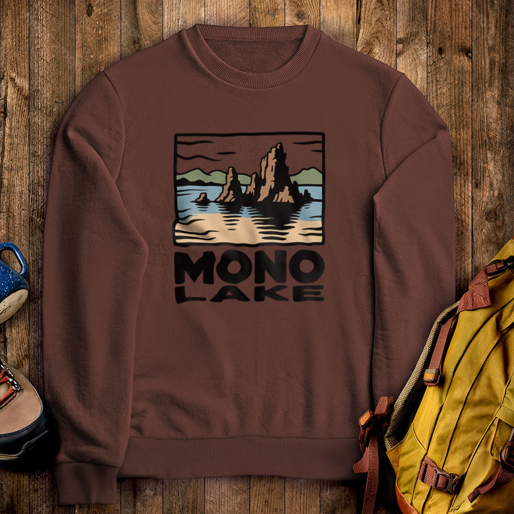 Mono Lake Crewneck Sweatshirt Cocoa Adventure and Outdoors Themed Sweatshirt