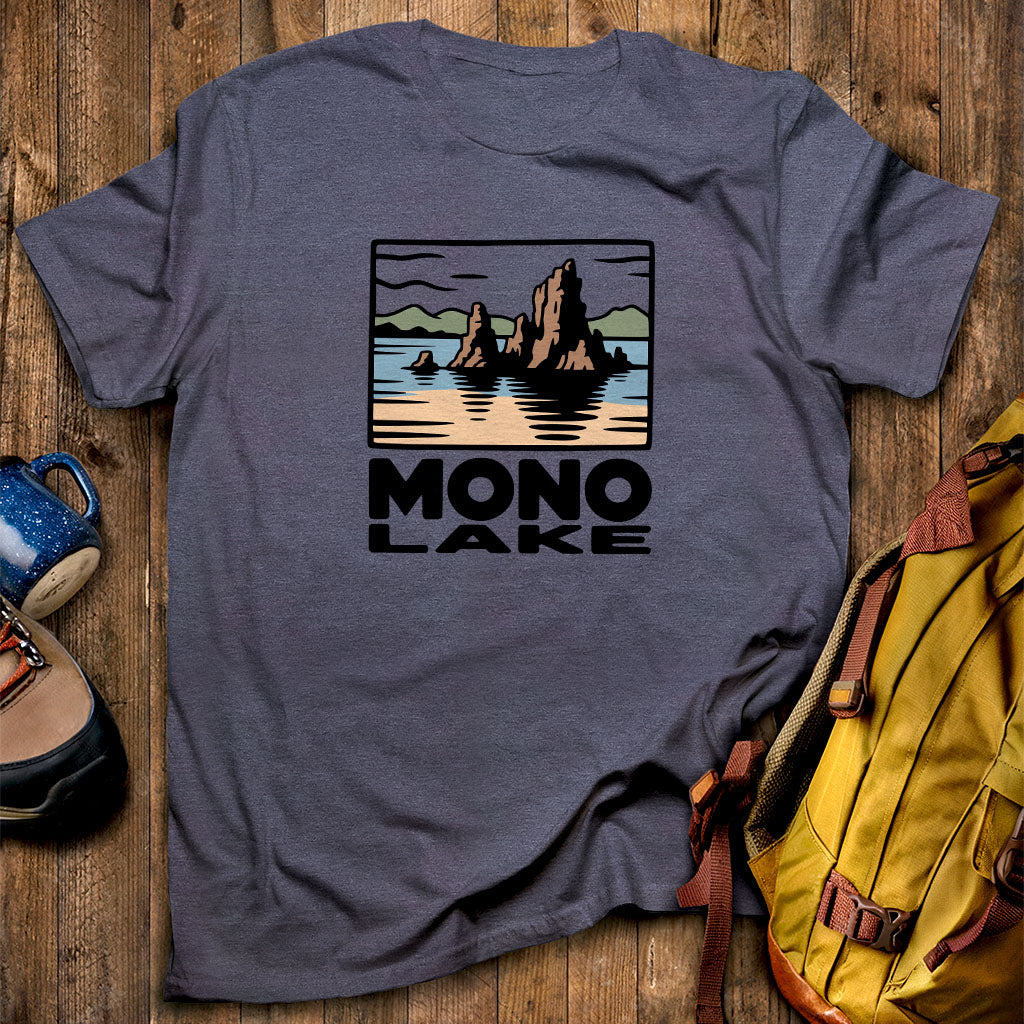 Mono Lake T-Shirt Heather Navy Adventure and Outdoors Themed T-Shirt