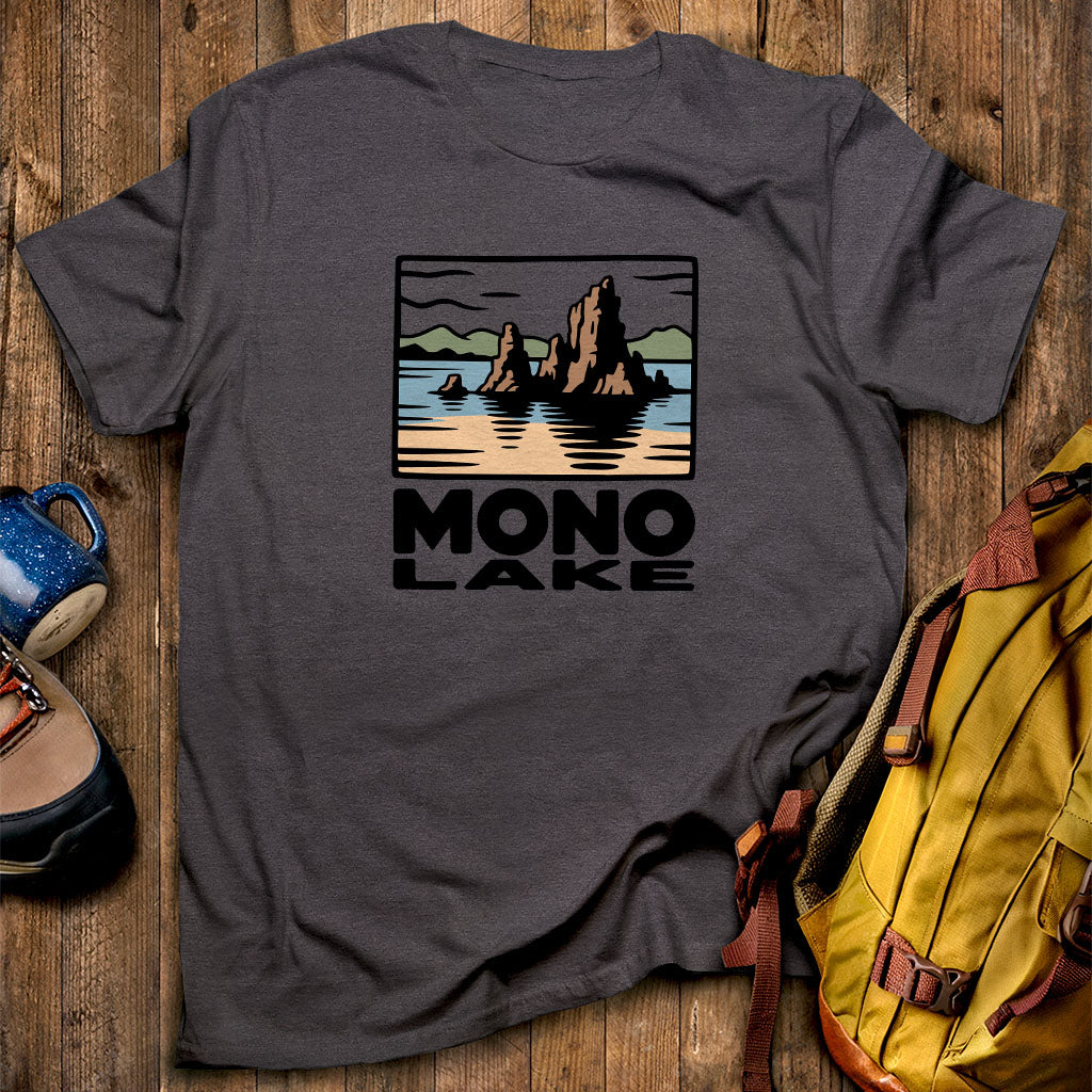 Mono Lake T-Shirt Dark Heather Adventure and Outdoors Themed T-Shirt