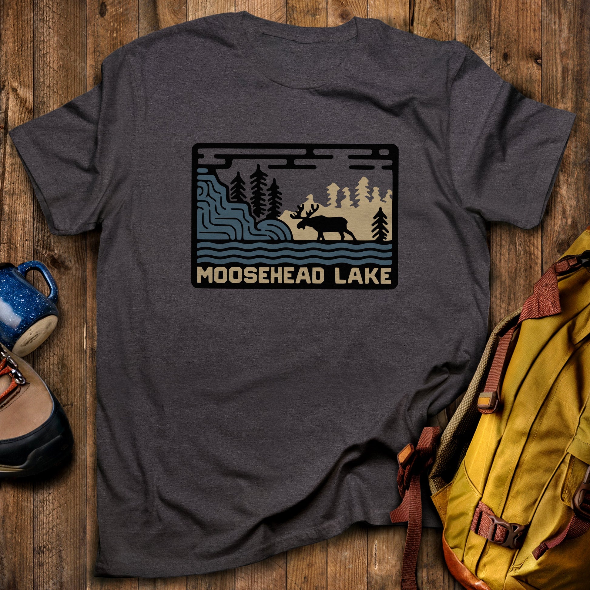 Moosehead Lake T-Shirt Dark Heather Adventure and Outdoors Themed T-Shirt