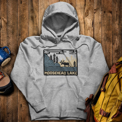 Moosehead Lake Hoodie Sport Grey Adventure and Outdoors Themed Hoodie