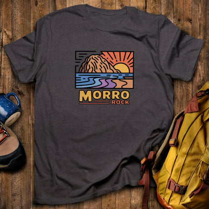 Morro Rock T-Shirt Dark Heather Adventure and Outdoors Themed T-Shirt