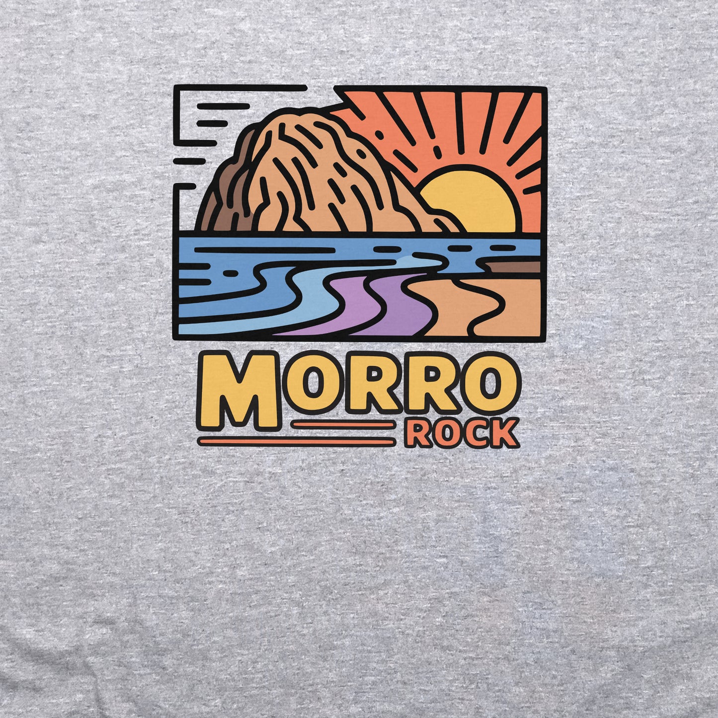 Morro Rock Crewneck Sweatshirt Adventure and Outdoors Themed Sweatshirt