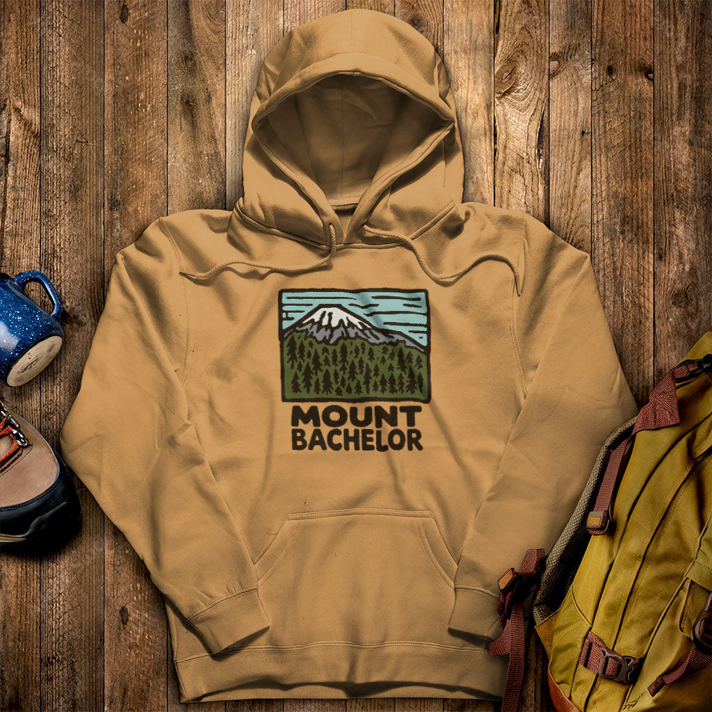 Mount Bachelor Hoodie Mustard Adventure and Outdoors Themed Hoodie