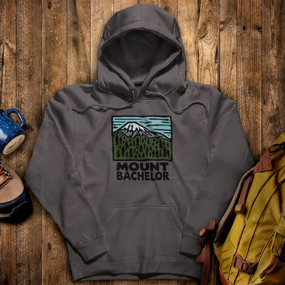 Mount Bachelor Hoodie Charcoal Adventure and Outdoors Themed Hoodie