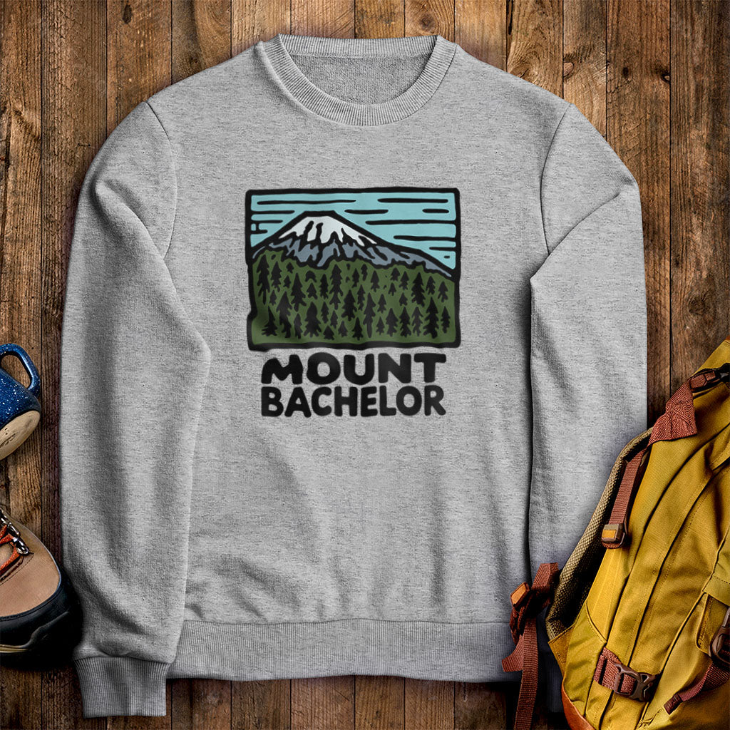 Mount Bachelor Crewneck Sweatshirt Sport Grey Adventure and Outdoors Themed Sweatshirt