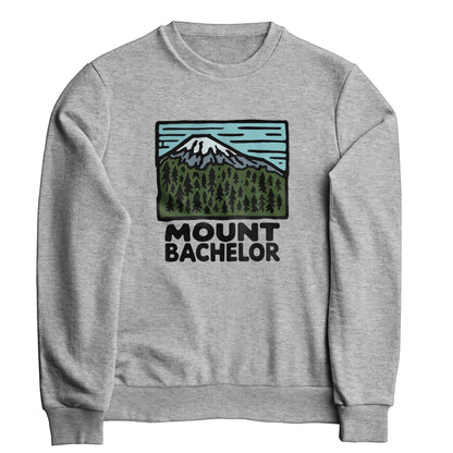 Mount Bachelor Crewneck Sweatshirt Adventure and Outdoors Themed Sweatshirt