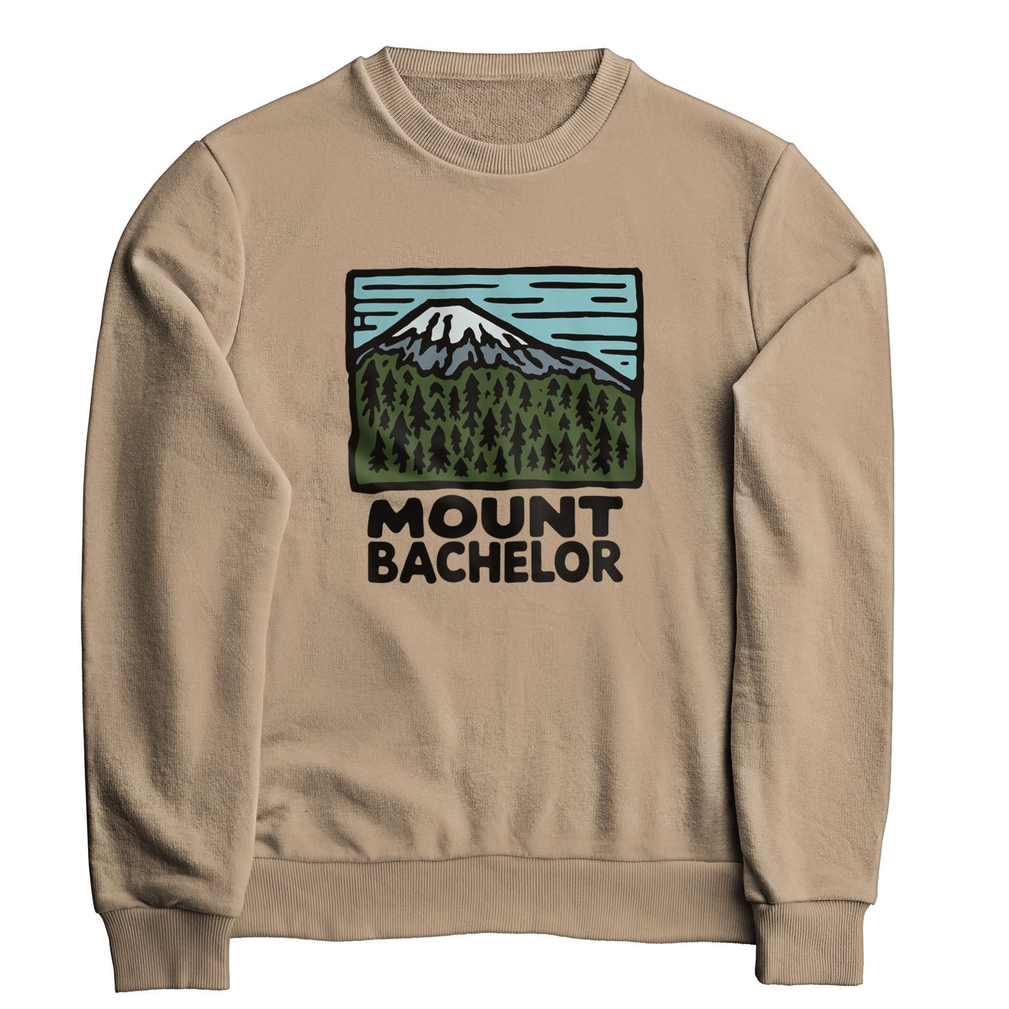 Mount Bachelor Crewneck Sweatshirt Adventure and Outdoors Themed Sweatshirt