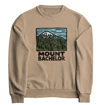 Mount Bachelor Crewneck Sweatshirt Adventure and Outdoors Themed Sweatshirt