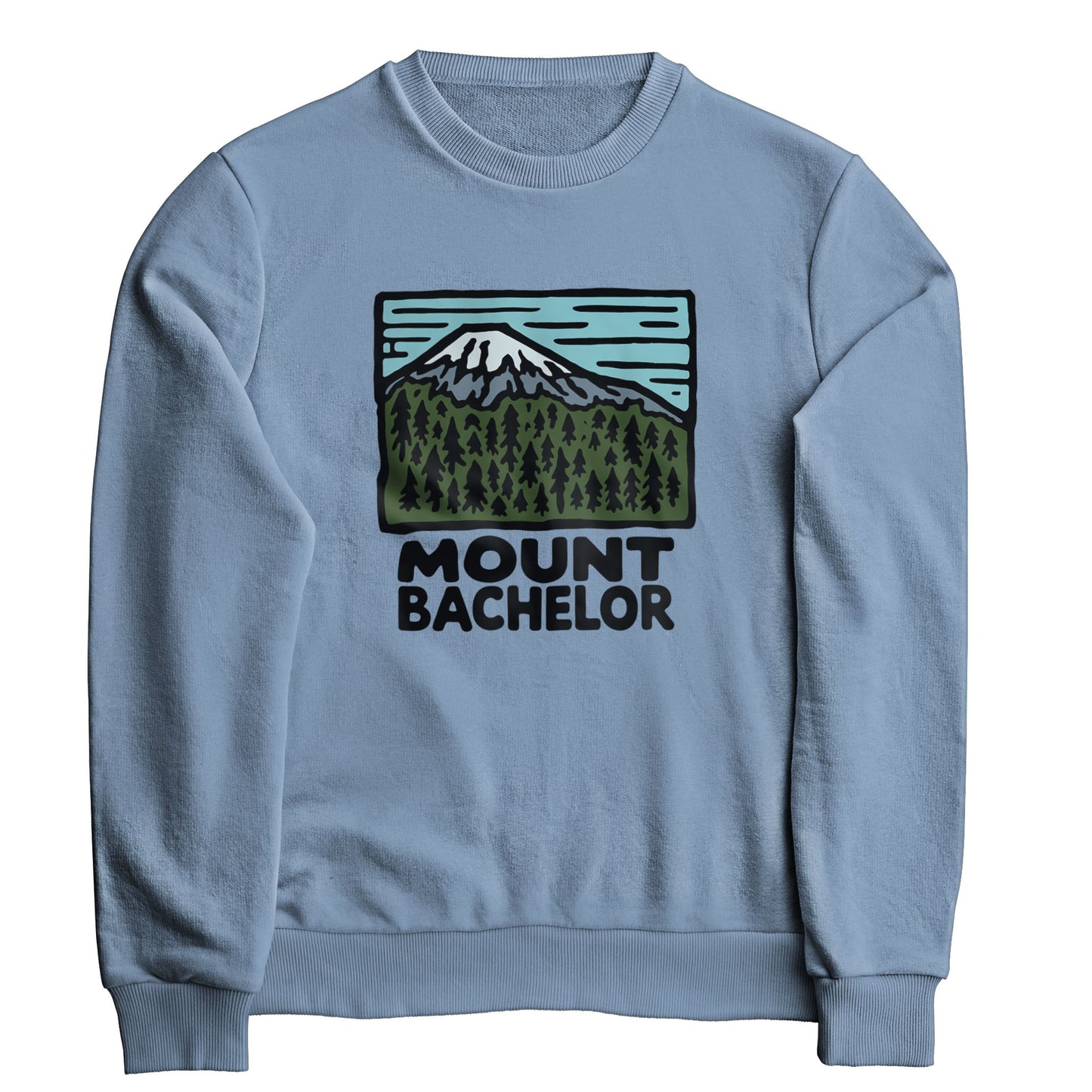 Mount Bachelor Crewneck Sweatshirt Adventure and Outdoors Themed Sweatshirt