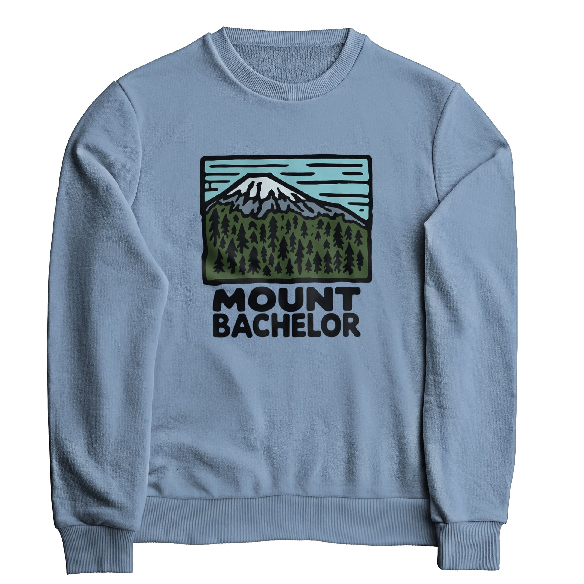 Mount Bachelor Crewneck Sweatshirt Adventure and Outdoors Themed Sweatshirt