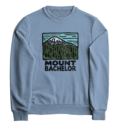 Mount Bachelor Crewneck Sweatshirt Adventure and Outdoors Themed Sweatshirt