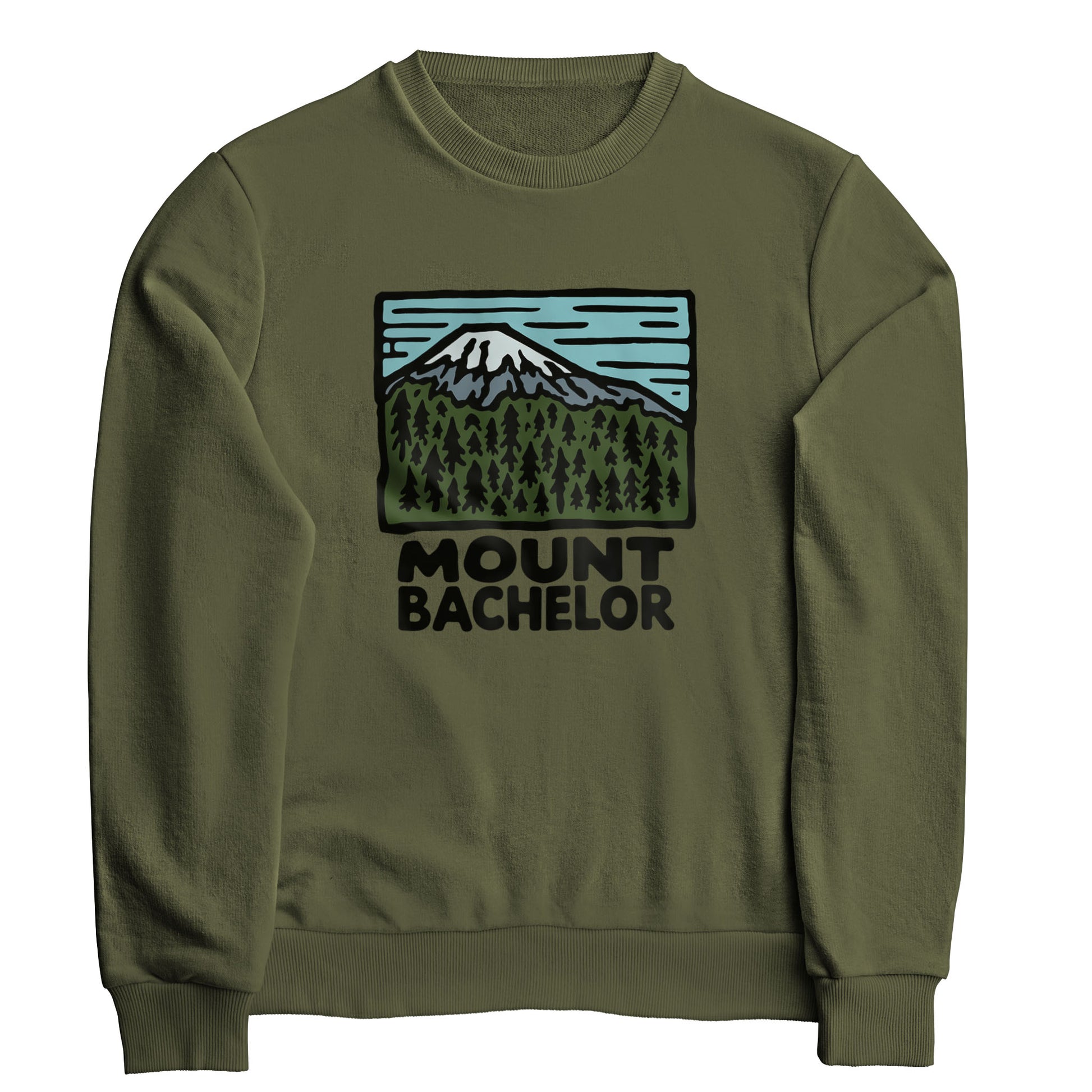 Mount Bachelor Crewneck Sweatshirt Adventure and Outdoors Themed Sweatshirt