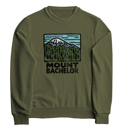 Mount Bachelor Crewneck Sweatshirt Adventure and Outdoors Themed Sweatshirt