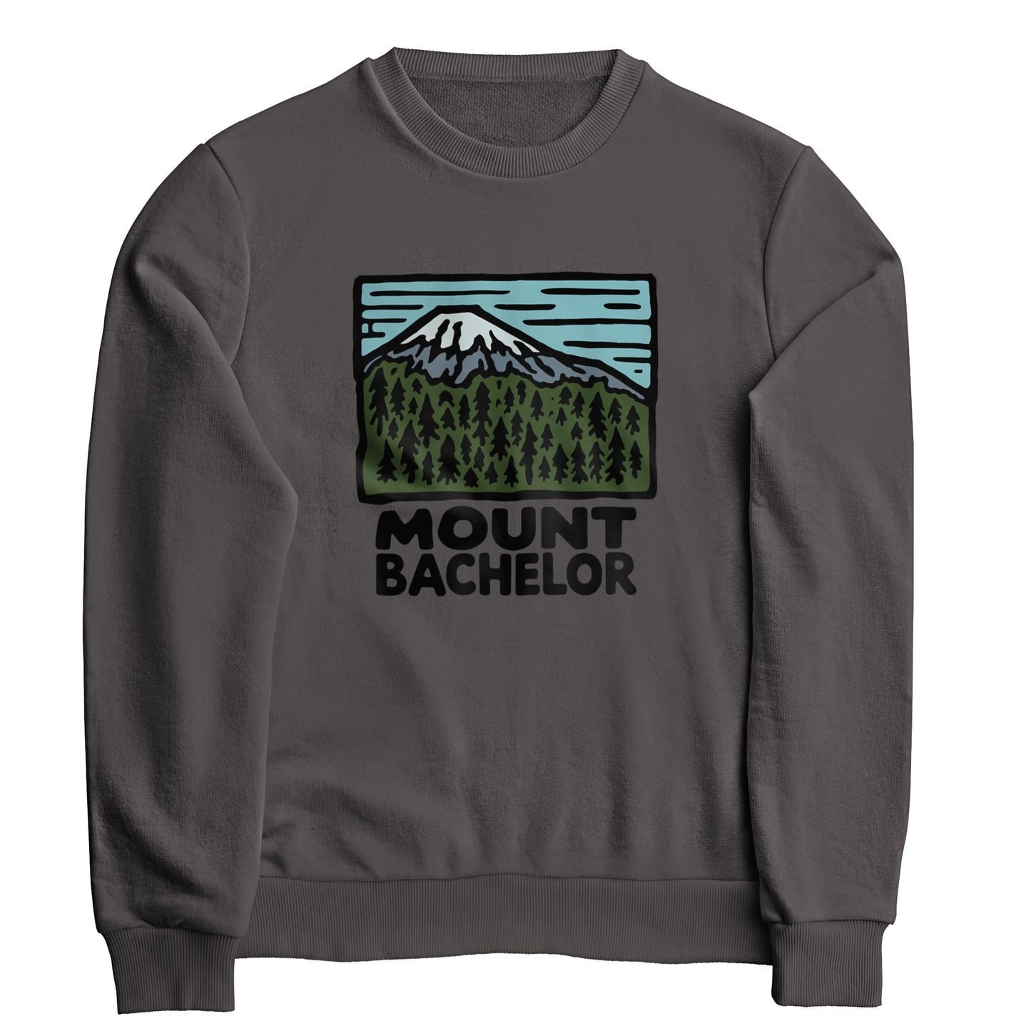 Mount Bachelor Crewneck Sweatshirt Adventure and Outdoors Themed Sweatshirt