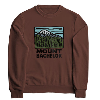 Mount Bachelor Crewneck Sweatshirt Adventure and Outdoors Themed Sweatshirt