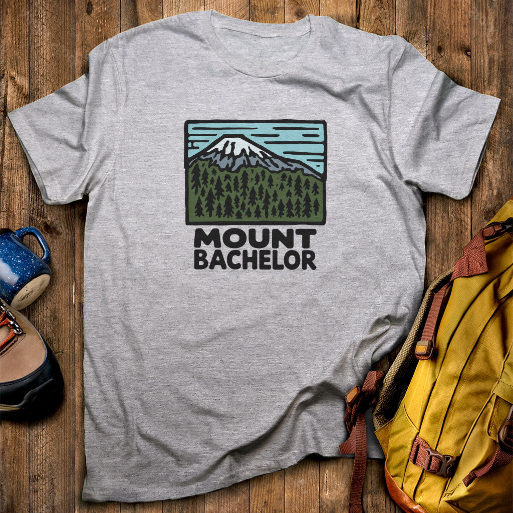 Mount Bachelor T-Shirt Sport Grey Adventure and Outdoors Themed T-Shirt