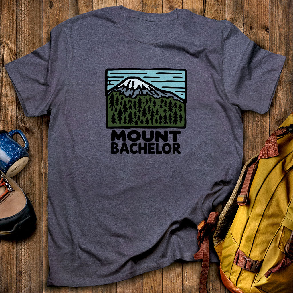 Mount Bachelor T-Shirt Heather Navy Adventure and Outdoors Themed T-Shirt