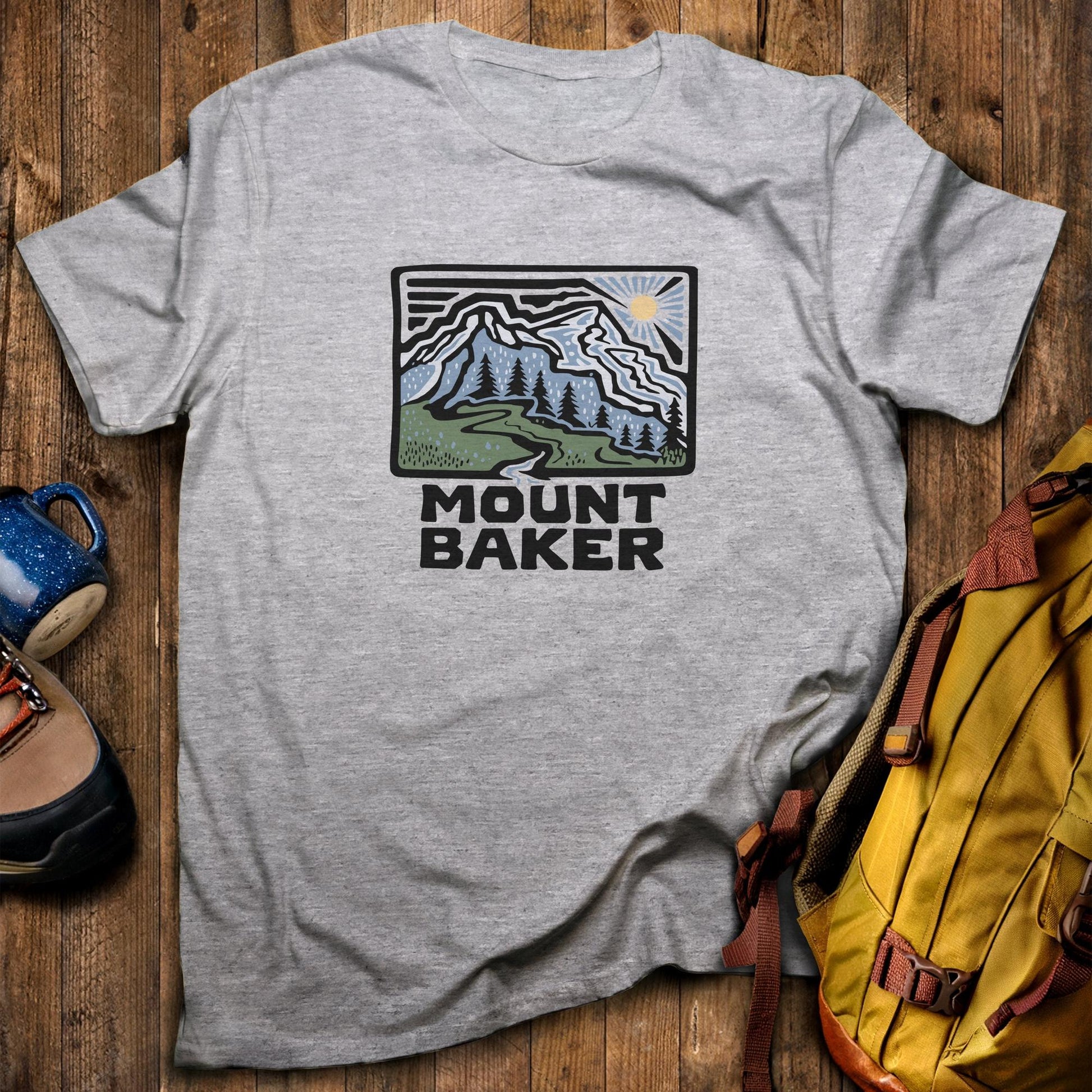 Mount Baker T-Shirt Sport Grey Adventure and Outdoors Themed T-Shirt