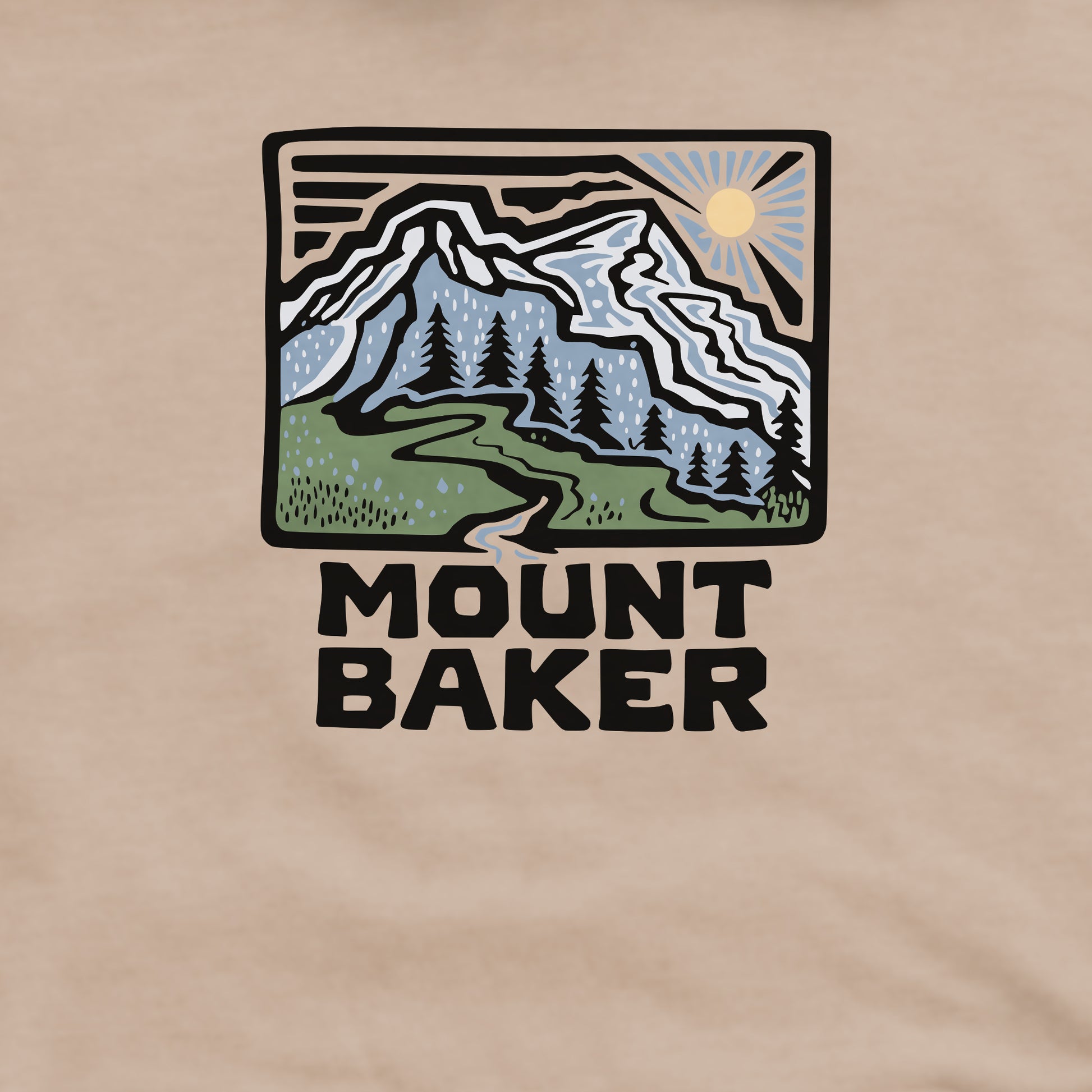 Mount Baker Crewneck Sweatshirt Adventure and Outdoors Themed Sweatshirt