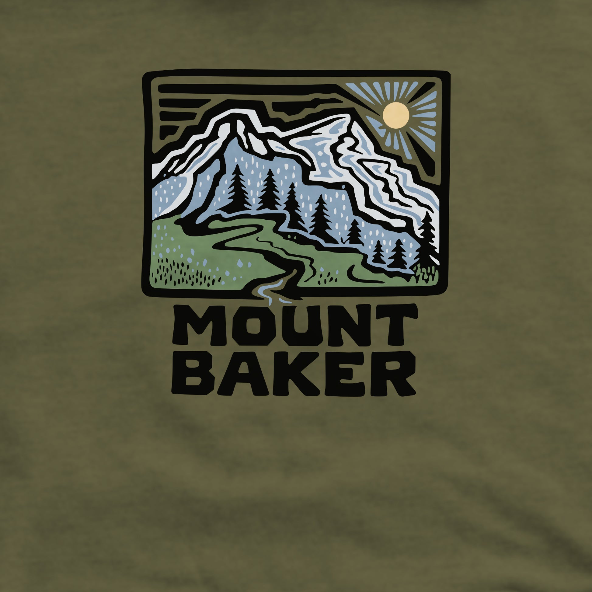 Mount Baker Crewneck Sweatshirt Adventure and Outdoors Themed Sweatshirt