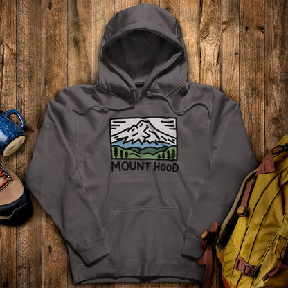 Mount Hood Hoodie Charcoal Adventure and Outdoors Themed Hoodie