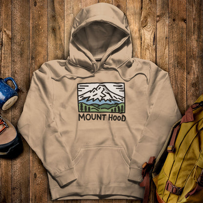 Mount Hood Hoodie Sand Adventure and Outdoors Themed Hoodie
