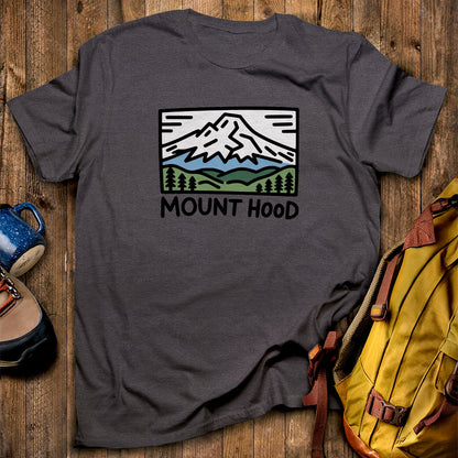Mount Hood T-Shirt Dark Heather Adventure and Outdoors Themed T-Shirt