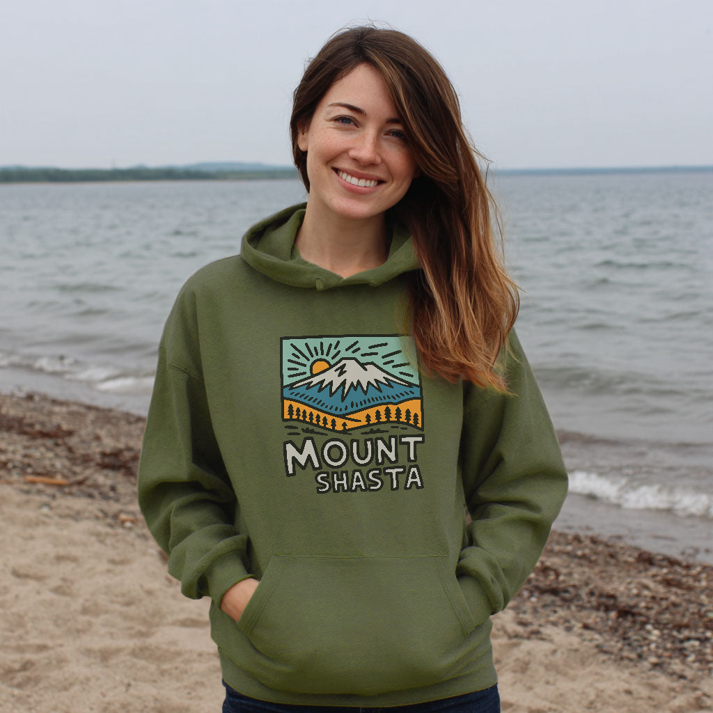 Mount Shasta Hoodie Adventure and Outdoors Themed Hoodie