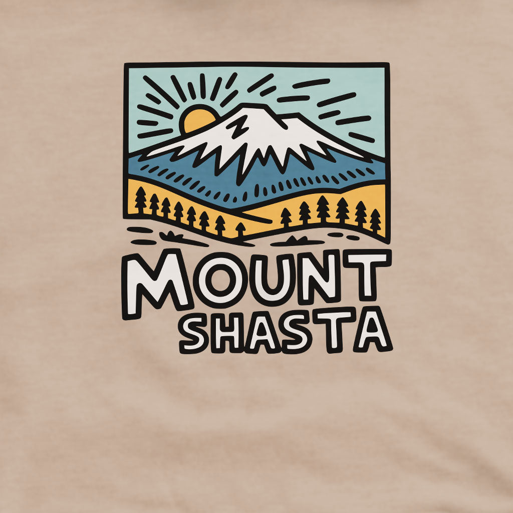 Mount Shasta Crewneck Sweatshirt Adventure and Outdoors Themed Sweatshirt