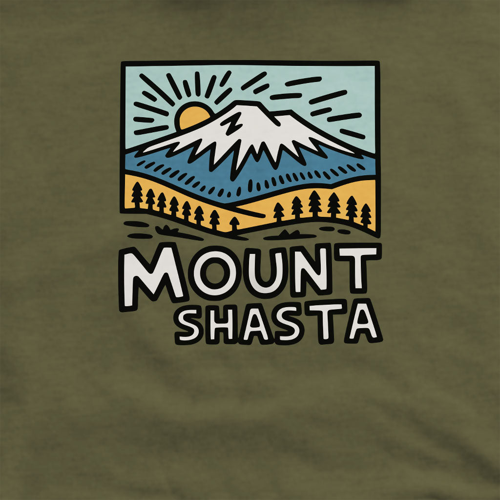 Mount Shasta Crewneck Sweatshirt Adventure and Outdoors Themed Sweatshirt