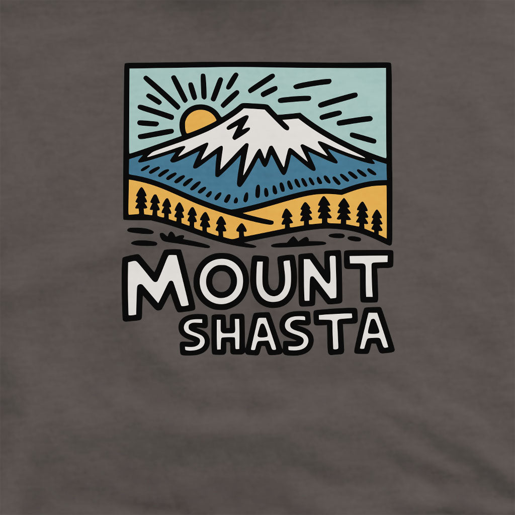 Mount Shasta Crewneck Sweatshirt Adventure and Outdoors Themed Sweatshirt