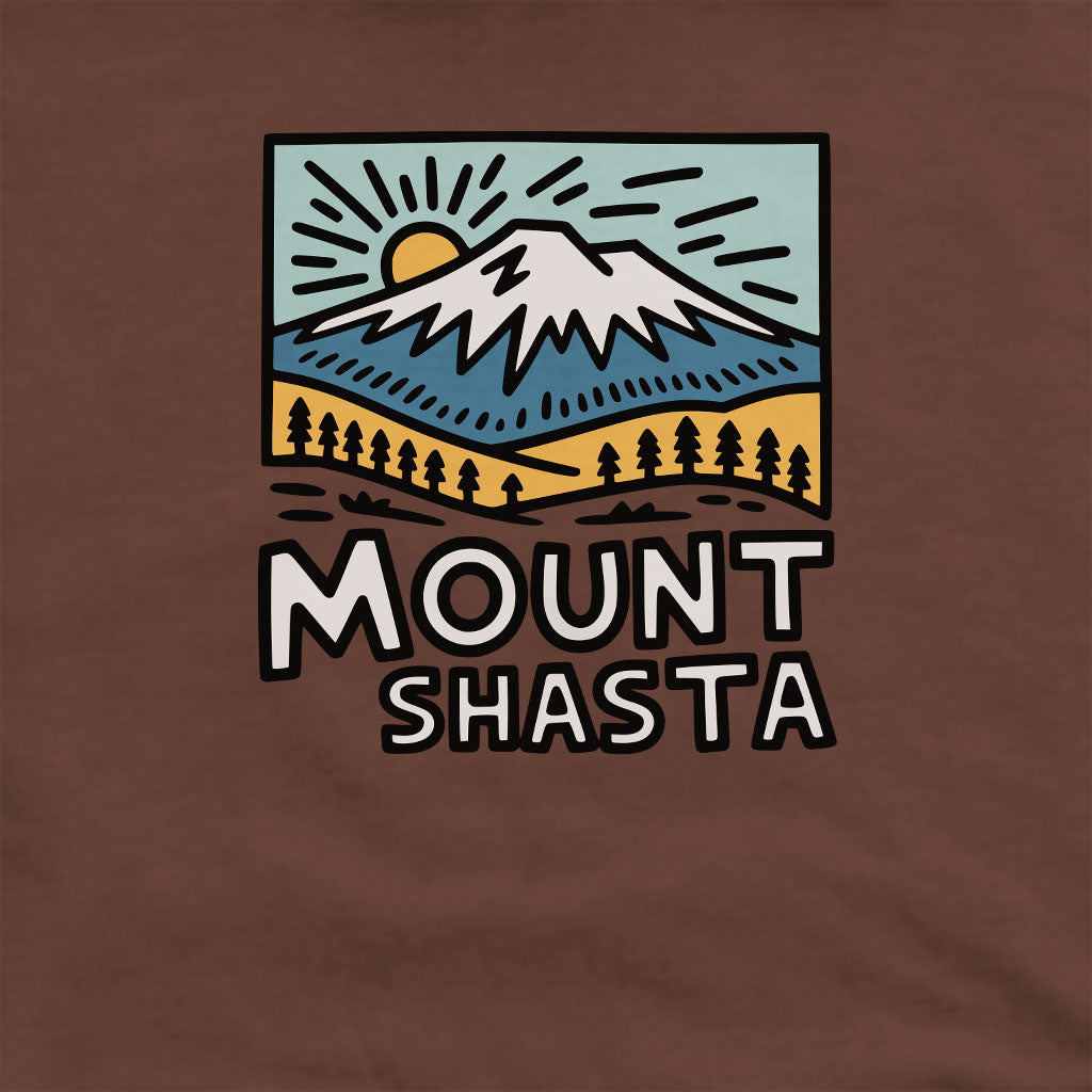Mount Shasta Crewneck Sweatshirt Adventure and Outdoors Themed Sweatshirt