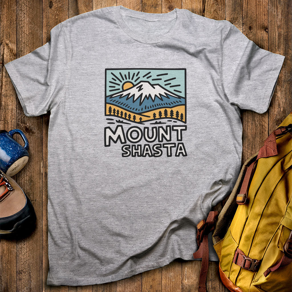 Mount Shasta T-Shirt Sport Grey Adventure and Outdoors Themed T-Shirt