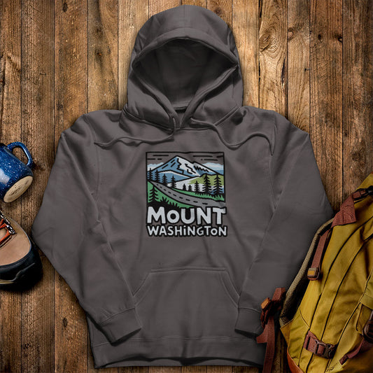 Mount Washington Hoodie Charcoal Adventure and Outdoors Themed Hoodie