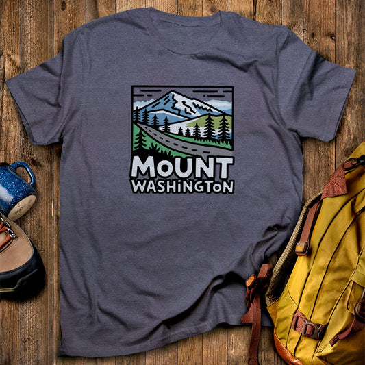 Mount Washington T-Shirt Heather Navy Adventure and Outdoors Themed T-Shirt