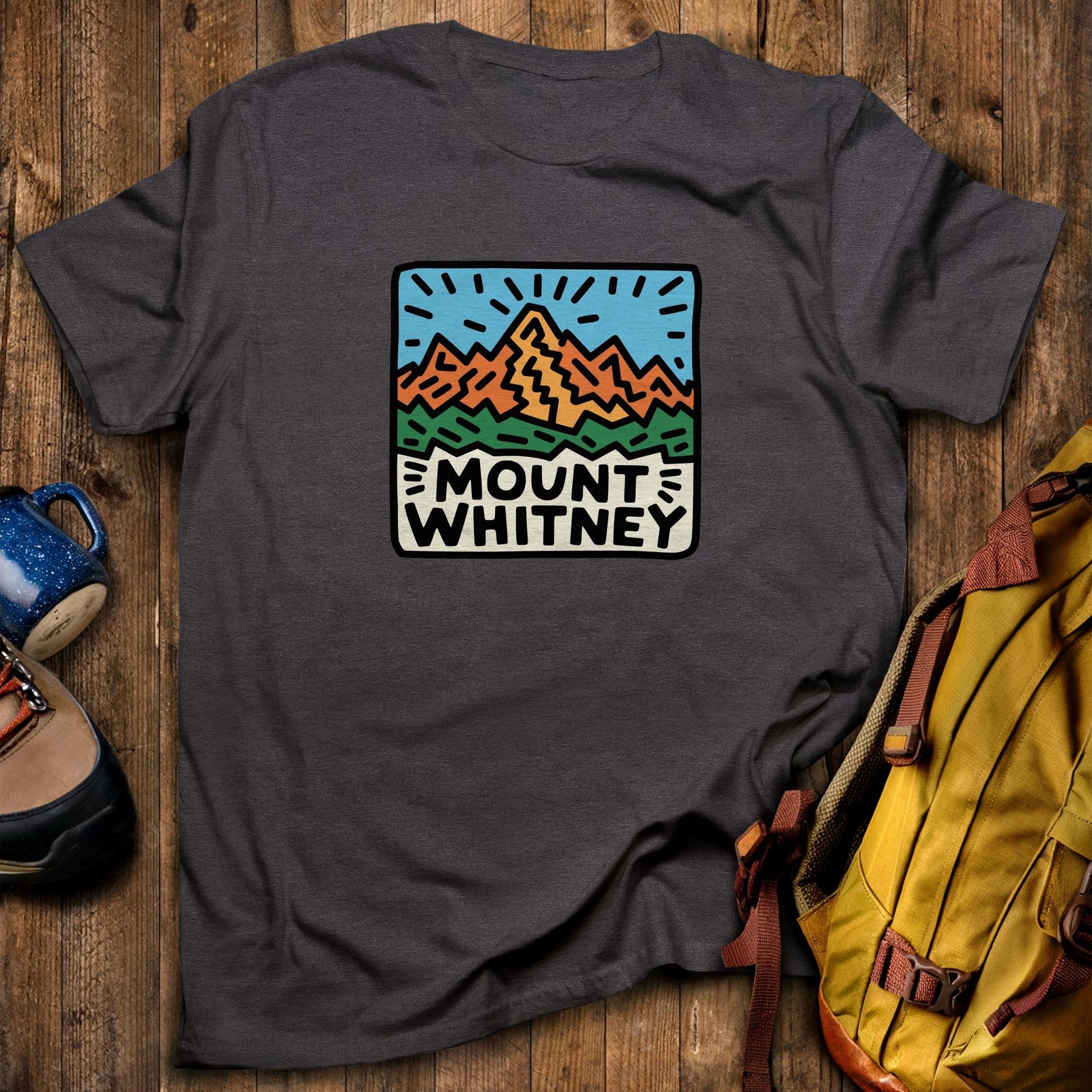 Mount Whitney T-Shirt Dark Heather Adventure and Outdoors Themed T-Shirt