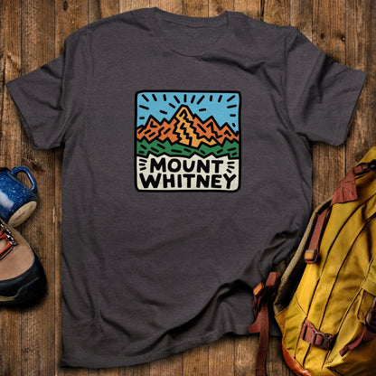 Mount Whitney T-Shirt Dark Heather Adventure and Outdoors Themed T-Shirt